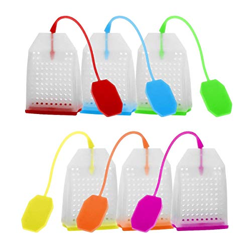 Xrten 6 Pezzi Sacchetti di Filtri per Tè in Silicone Riutilizzabili