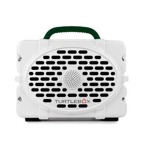 Image of Turtlebox Original Gen 3: Portable Outdoor Bluetooth Speaker - Ultra-Loud (120dB), Waterproof (IP67), Rugged, Impact-Resistant, 3-Day Battery | Party Mode: Unlimited Pairing Stereo, White /Dark Green