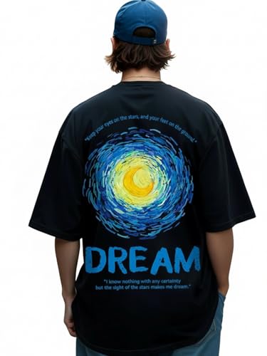 Image of Bewakoof Men's Graphic Printed 100% Cotton T-Shirt - Oversized Fit, Round Neck, Half Sleeves