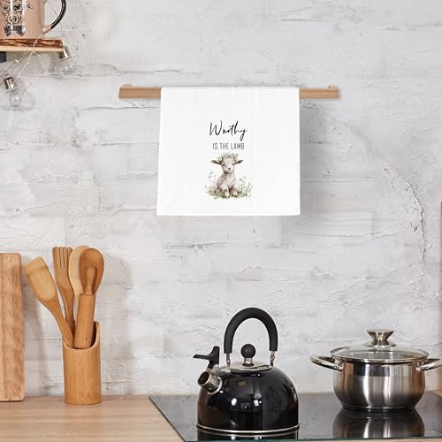 Spring-Easter-Lamb-Kitchen-Dish-Towels-16×24-Inch-Easter-Blessings-Jesus-Wreath-Decor-Easter-Holiday-Flowers-Sheep-Decorative-Hand-Towels-Tea-Towels-for-Bathroom-Home Spring Easter Lamb Kitchen Dish Towels 16×24 Inch Easter Blessings Jesus Wreath Decor Easter Holiday Flowers Sheep Decorative Hand Towels Tea Towels for Bathroom Home