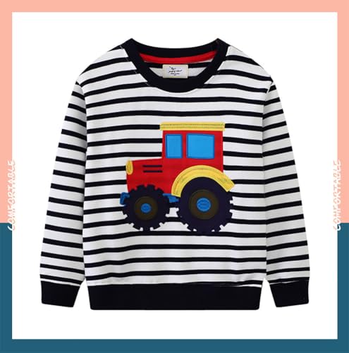 Boys Sweatshirts Casual Sweatshirts Cotton Sweatshirts Long Sleeve T-shirts Crew Neck Cartoon Tops for Boys-5823