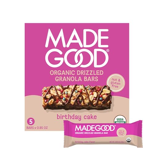 MadeGood Organic Chocolate Drizzled Granola Bars, 5ct, 4.25 OZ