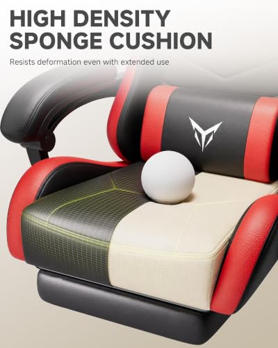 Image of LUCKRACER Gaming Chair, Comfy Computer Chair w /Footrest for Adults, Red