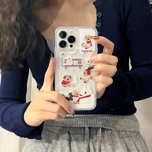 Image of PEEPERLY Back Cover Case for iPhone 13 Pro Max Soft TPU, Shockproof Protective Cartoon Snow Burst Fantasy Case for Girls & Women