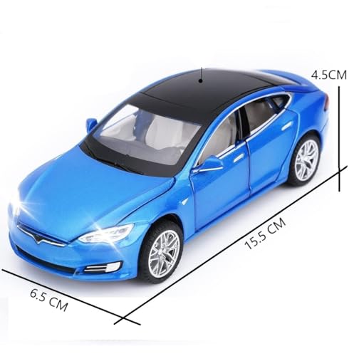 Image of Alloy Die cast 1:32 Tesla S Model Toy Car Metal Pull Back Diecast Car with Openable Door and Sound Light, Gifts Toys for Kids
