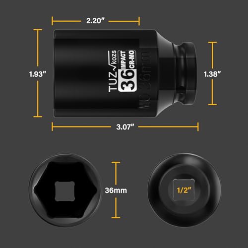 Image of 1 /2 Inch Drive 36mm Deep Metric 6 Point CR-MO Impact Socket