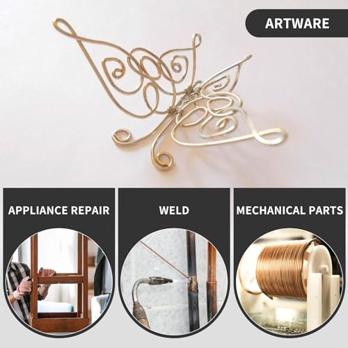 EFUTURETIME Messingdraht 2,0mm x 10m, Kupferdraht aus Messing, Brass Wire zum Ornamentweben, Dekorieren, Modellieren und Löten, Gold