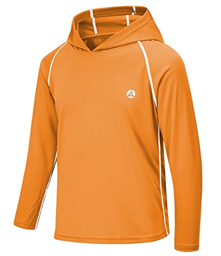 Image of Boys Grils Long Sleeve Sun Shirts UPF50+ Hoodie Thumbhole Rash Guard Quick Dry Atheltic Hiking Workout Water Playing