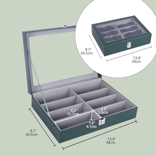 Image of AUTOARK Leather 8 Piece Eyeglasses Storage and Sunglass Glasses Display Case Organizer