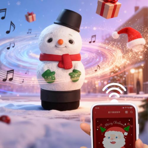 2 In1 Christmas Snowman Blue Tooth Speaker & Night Light, Stereo Sound | 6.2'' Christmas Decorative Night Light & Speaker for Bedroom Nightstand Home Christmas Party Decor Birthday Gifts for Women - image 8