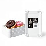 DOMMOS Einweg-Pappteller, 50 Stück, 13x20 cm Weiß, für Grillabende,...