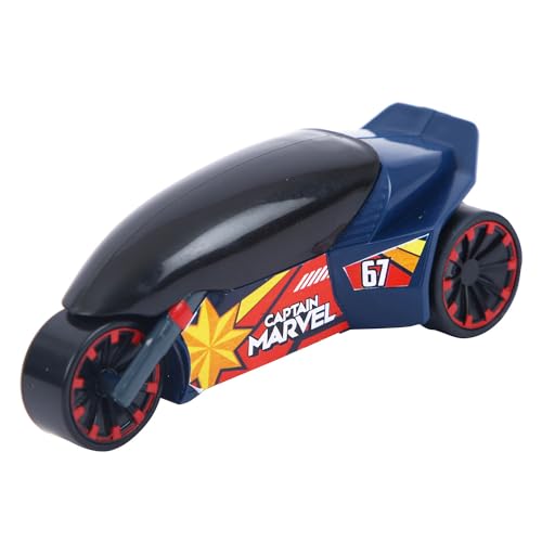 Image of SKOODLE Marvel Pull-Back Rider Bike for Kids - Captain Marvel Motorcycles, Marvel Inspired Toy Bikes with Sturdy and Long-Lasting Construction, Enhances Motor Skills & Fun Vehicle Toy for Gift - Blue