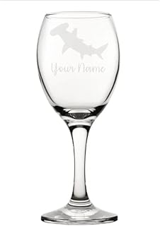 Personalised Hammerhead Shark Engraved Wine Glass, Shark Gift, Gift for Women, Gift for men
