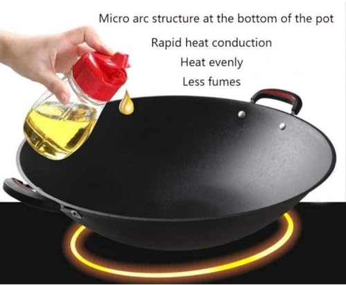 Wok tradicional de acero al carbono 40cm con mango aislante miniatura 4