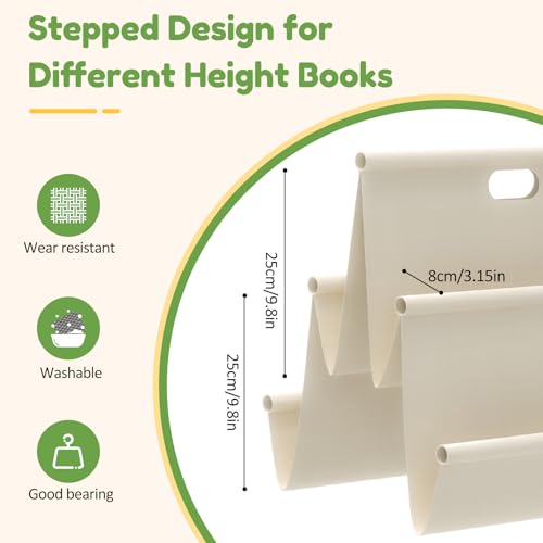 XiaZ Kids Bookshelf Wooden Montessori Toddler Bookshelf Solid Pine A-Frame Child Book Shelf with Handle, Portable Double-Sided Kids Nursery Book Organizer Bookcase Easy Install for Study Room by XiaZ - Used condition - Image 7