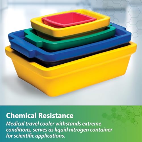 Genesee Scientific - Large Ice Cube Container for Freezer - Ice Holder - Stackable, Lightweight, and Leak-Proof Ice Cube Storage - Insulated with EVA Material - 9 Liters - Red - Thumbnail 5