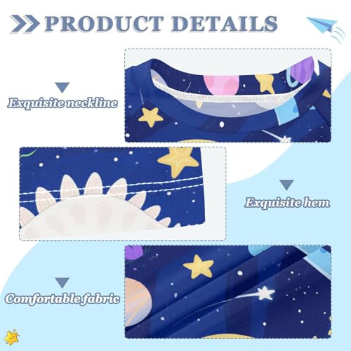Blue Colorful Dino Stars Short Sleeve Kids Bathing Suits Girls Girls Rash Guard Swimsuit Kids Rash Guard Swim for 3-12 Years Traje de bano de Sirena para nina3