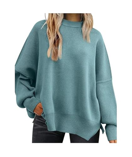 Image of SEMATOMALA Women's Oversized Plain Batwing Sweaters Fall Winter Crewneck Trendy Pullover Knit Jumper Tops