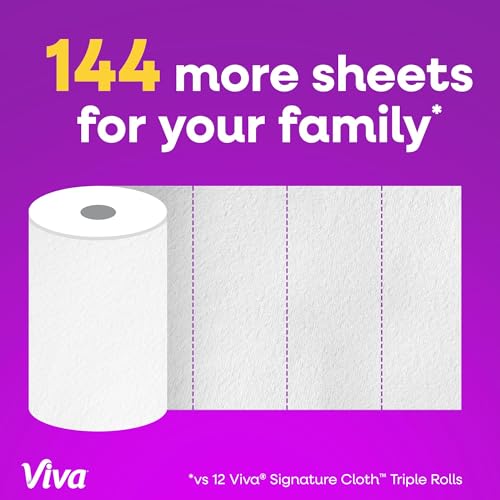 Image of Viva Signature Cloth Paper Towels, Task Size, 12 Family Triple Rolls, 141 Sheets per Roll (Packaging May Vary)