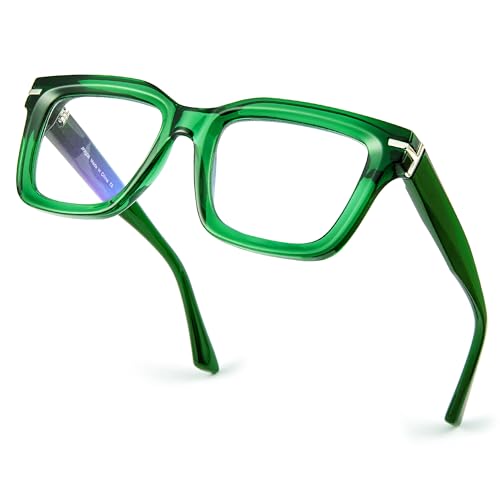 Image of Blue Light Blocking Glasses for Women Men, Square Thick Frame Anti Eyestrain & UV Glare JF6218