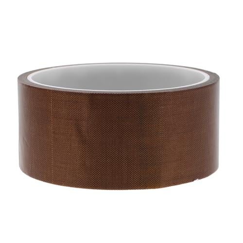 JECOMPRIS High Temperature Resistant Fluoropolymer Tape 0.13mm Thick 40mm Wide 10m Roll Flame Retardant PTFE Adhesive Tape for Vacuum Sealers Industrial Heat Sealant