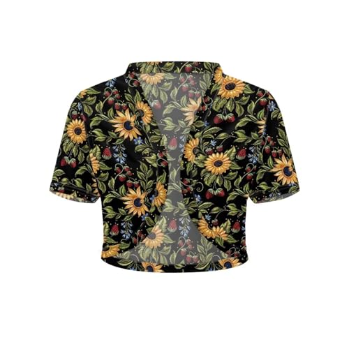 Image of Women's Shrug Short Sleeve Bolero Open Front Knit Party Tulle Cardigan Cropped Cardigan Shoulder Cover Up