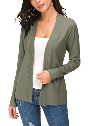 Image of EXCHIC Women's Long Sleeve Open Front Cardigan Sweater Lightweight Casual Knit Sweaters