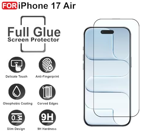 Image of CEDO Tempered Glass for iPhone 17 Air (5G) | Screen Protector Full HD Quality Tempered Glass Anti-Scratch Edge to Edge Coverage with Easy Installation Kit (Black)