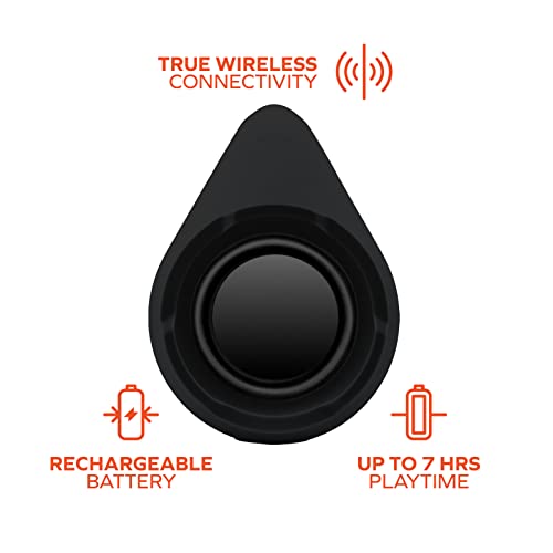 Image of Coby Bluetooth Speaker | True Wireless Portable Speaker | Hands-Free Wireless Speaker | Built in FM Radio | 6-HR Playtime | Powergrip II Rechargeable Speaker | USB-A Port, TF Card, Aux Input | Black