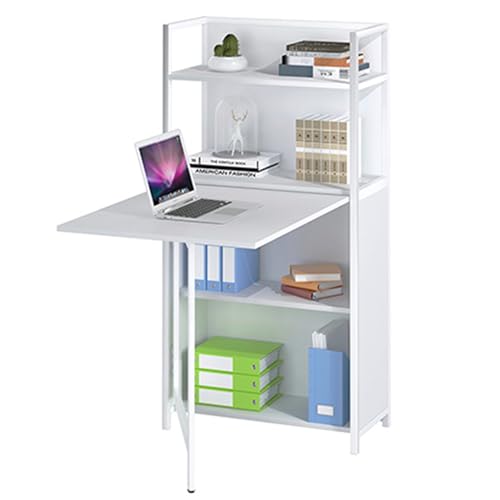 yelloo - Scrivania Salvaspazio Piccola, Scrivania Bianca con Cassetti per Ufficio, Cameretta, Tavolo Scrivania a Muro dal Design Semplice Ideale per Zona Studio e Smart Working (Mod. COMPACT)