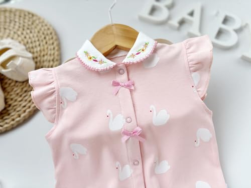 Baby Girl Romper Cute Cartoon Printed Short Sleeve One-Piece Romper Infant Summer Clothes 100% Cotton Jumpsuit3
