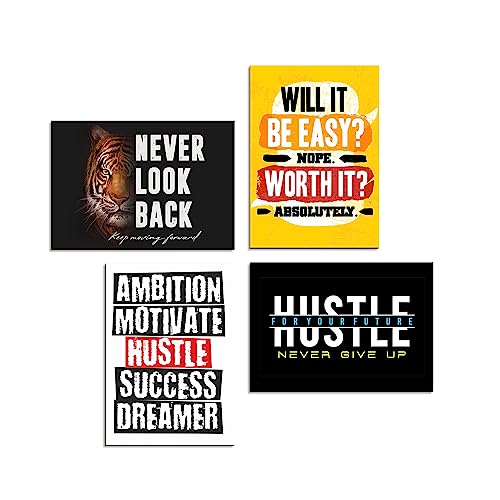 Image of PAPER PLANE DESIGN Poster Frames Quotes Size- 8.25 x 11.75 inch, Set of 4, Motivational (I)