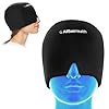 Migraine Relief Cap Ice Head Wrap and Hat | Hot/Cold Gel Pack with Face and Eye Mask Compress for Headache Relief – Black