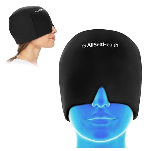 AllSett Health Form Fitting Migraine Relief Ice Head Wrap | Headache and Migraine Hat | Hot and Cold Therapy for Puffy Eyes, Tension, Sinus and Stress Relief