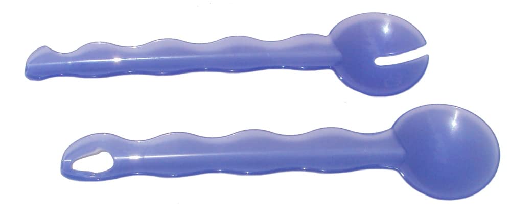 Tupperware Impressions Salat-Servier-Set, Zange, ineinandergreifende Löffel, Lupine, Violett