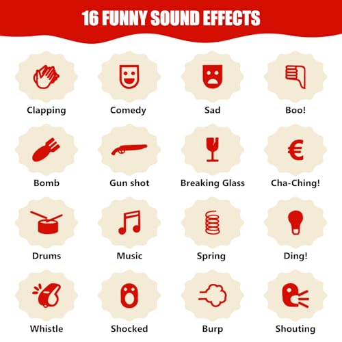 Sound Machine Lustige, Geräusche Box, Prank Sound Generator mit 16 Soundeffekten, Sound Generator für Geschenke, Partys und Pranks