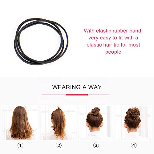 Sunbaca Pedaço de cabelo bagunçado Bun Scrunchie extensão com elástico elástico rabo de cavalo exten