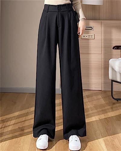 Betusline Women's High Waist Wool Blend Wide Leg Pants with Pockets4