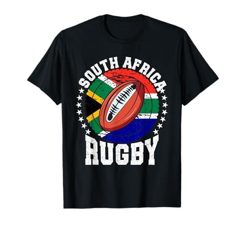 Colores divertidos de la bandera de África de Sudáfrica Rugby Camiseta
