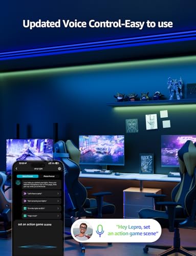 Lepro SE1 AI Smart LED Strip Light 10M RGB, Works with Alexa & Google Assistant, Music Sync, Colour Changing RGB Lights, Personalized AI Lighting Designer, Bluetooth & 2.4GHz WiFi, App Voice Control - Image 5