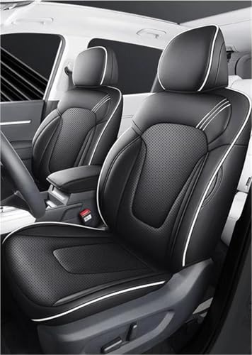 Housses siège voiture cuir Ford Focus 2 accessoires intérieur auto universel noir blanc 5 places