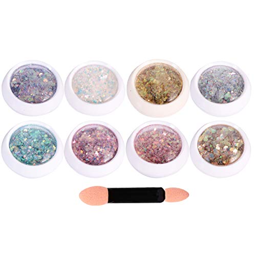 Beaupretty 8 Sätze Nagelpulver Nail Art Glitzer Schimmer Staubpulver Nagel Pailletten Fingernagel Körper Make-Up…