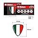 4R Quattroerre.it 32112 3D Aufkleber Italien Flagge Schild Sticker HQ, 40 x 36 mm, Grün, Weiß, Rot