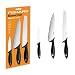 Produktbild Fiskars Starter-Set, 3-teiliges Messer-Set, Kochmesser, Brotmesser, Schälmesser (Klingenlängen: 20 cm, 23 cm, 11 cm), Edelstahl / PP-Kunststoff, Schwarz, Essential, 1023784