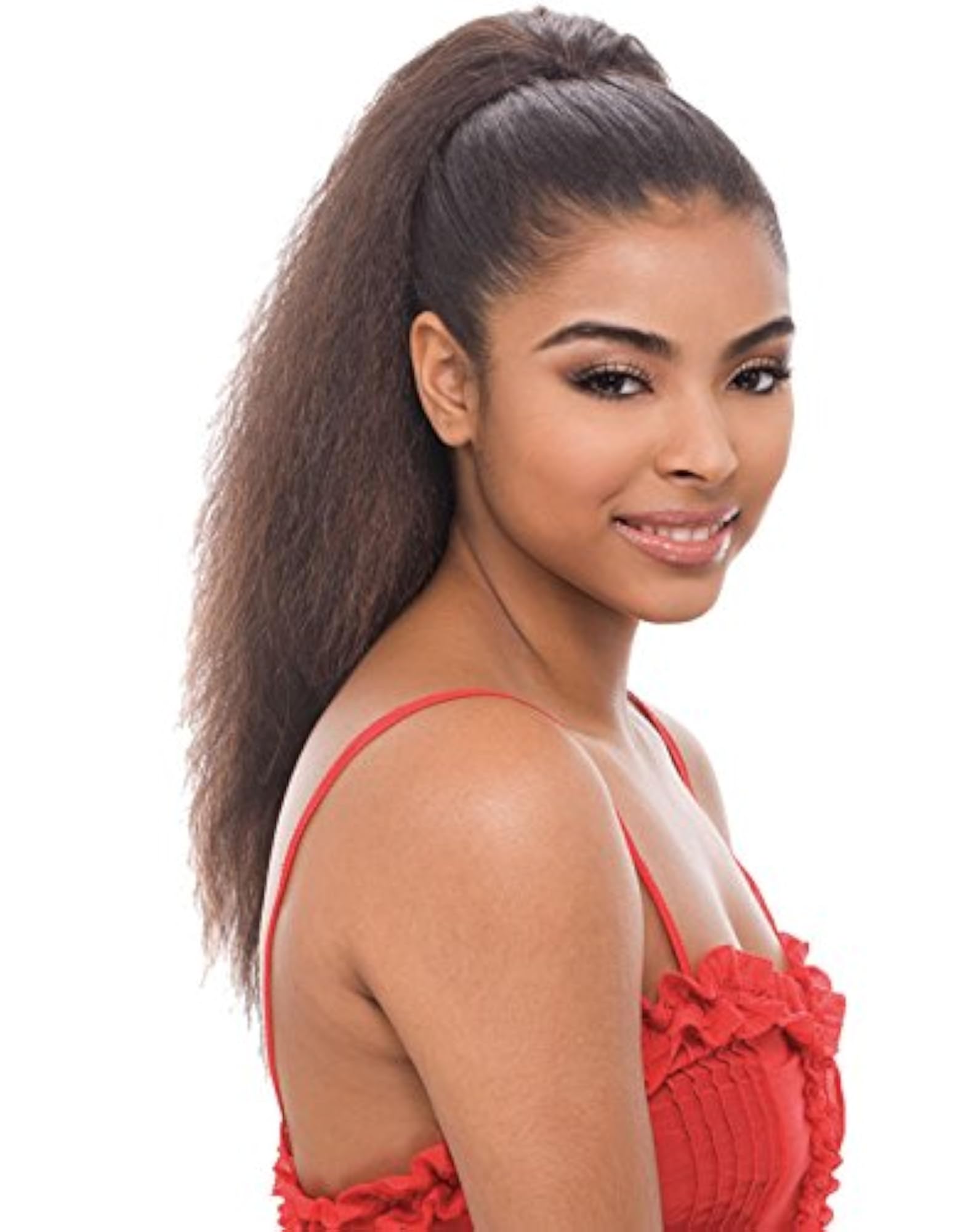 DREAM CHOICE Long Dark Brown Synthetic Drawstring Ponytail