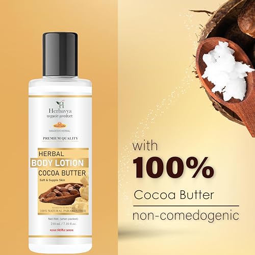 Image of Khadi Herbal Cocoa Butter Moisturizing Cream for Dry Skin | Daily Nourishing Skin Care for Soft and Smooth Skin 400ml.