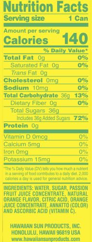 Miniatura 2 de Hawaii Sun - Jugo de frutas tropicales, 11.5 onzas (paquete de 24 latas) (naranja pasión)