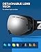 ZIONOR X Ski Snowboard Snow Goggles OTG Design for Men & Women with Spherical Detachable Lens UV Protection Anti-Fog