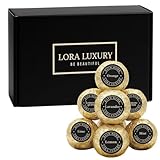 Lora Luxury Bombas de baño - 12 bombas de baño con aceite esencial puro - Manteca de karité y coco - Ingredientes naturales, Lavanda