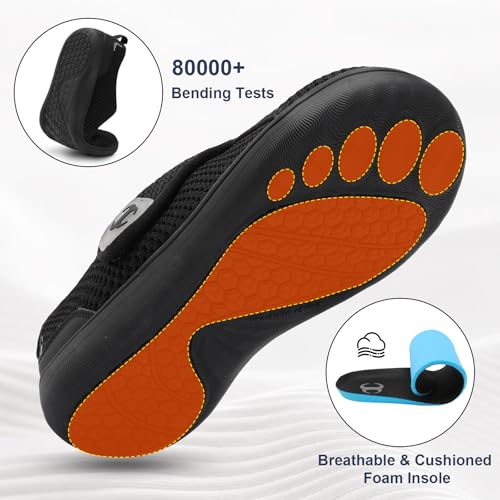 Diabetic Shoes for Men Comfortable Wide Walking Shoes Elderly Neuropathy Orthopedic Recovery Shoe Breathable Barefoot Non Slip Sneakers Men's Summer Spring Fall Indoor Outdoor Shoes Size 10 by Scurtain - Image 6